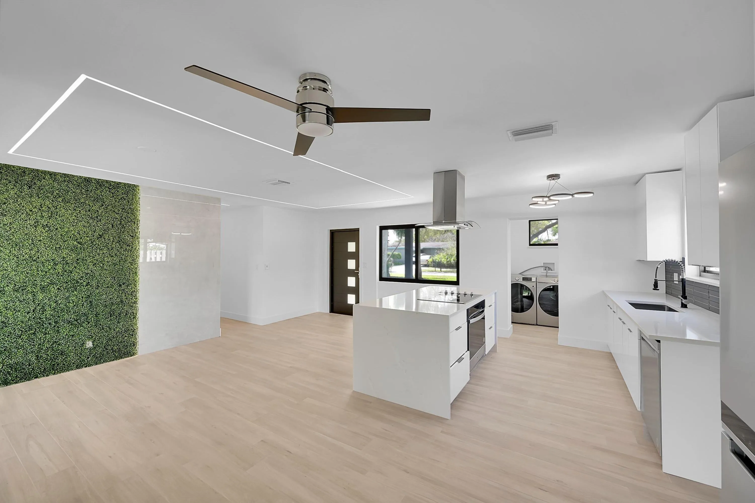 kitchen and living area