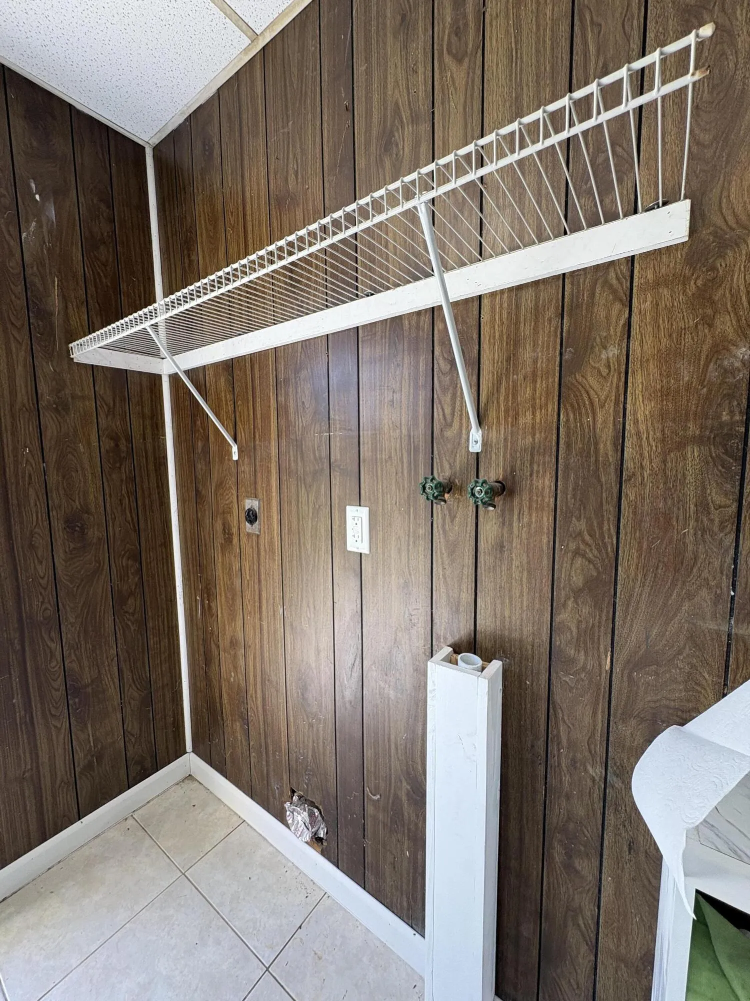 Laundry room hook up station
