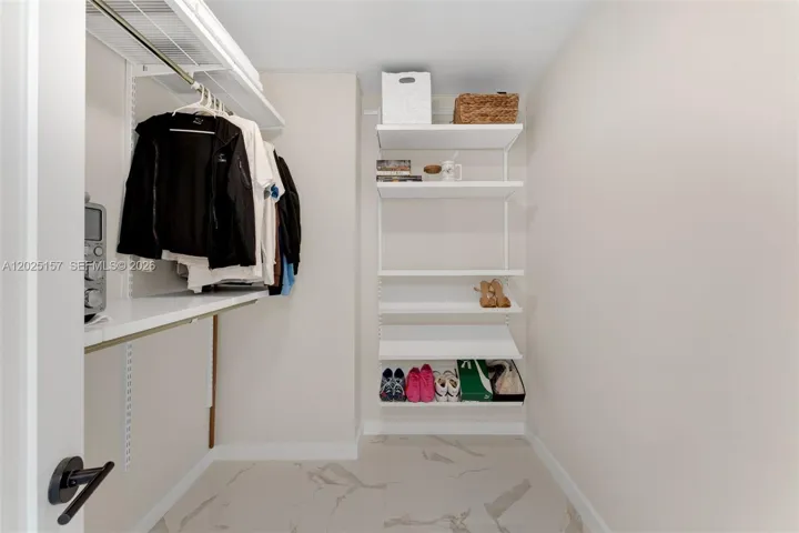 Generous walk-in closet