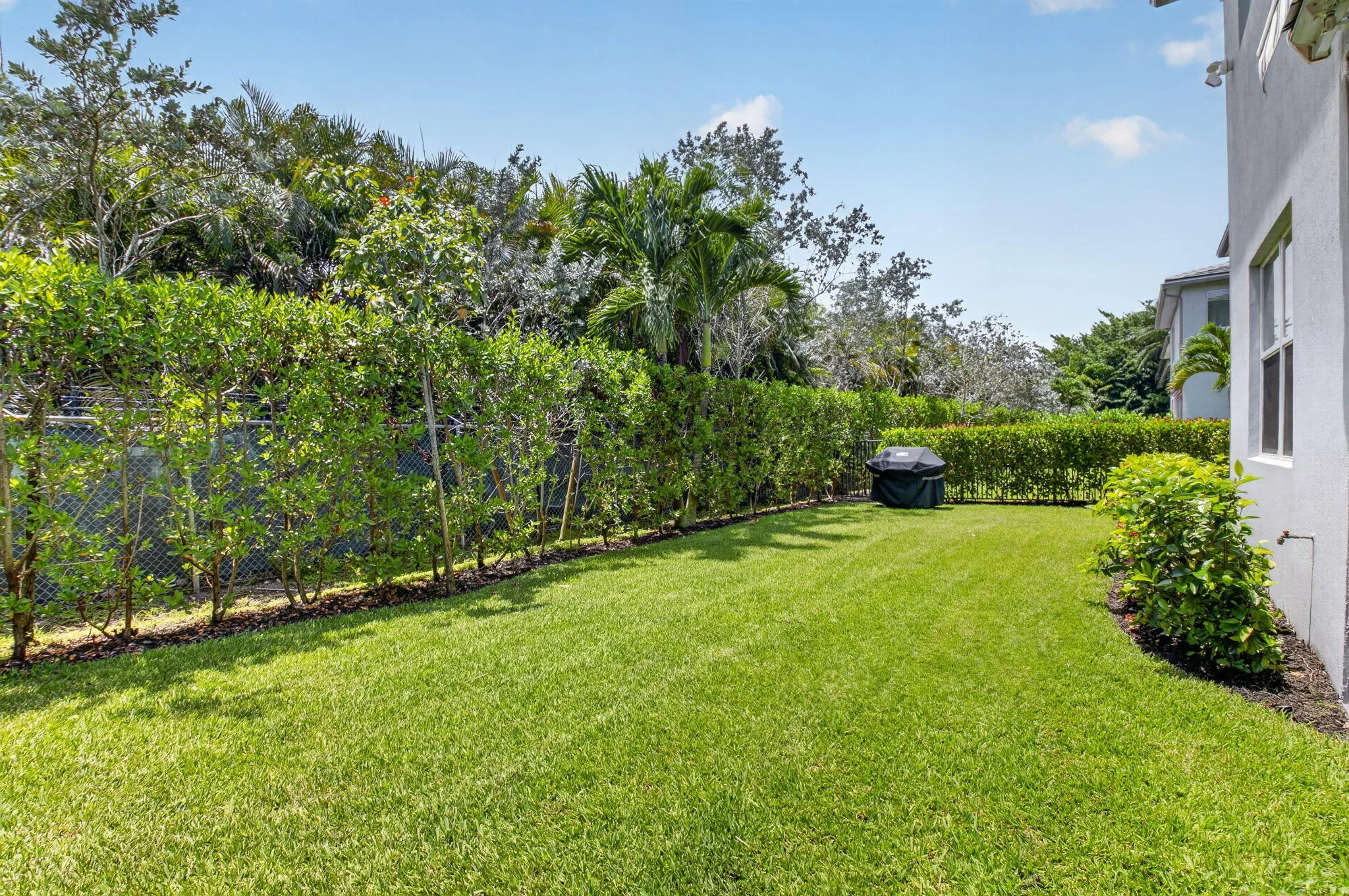 Spacious fenced backyard