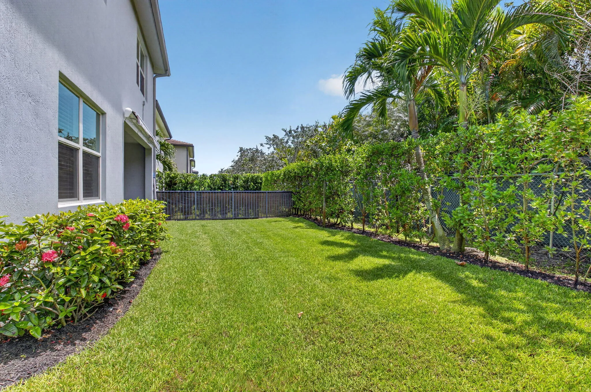 Spacious fenced backyard