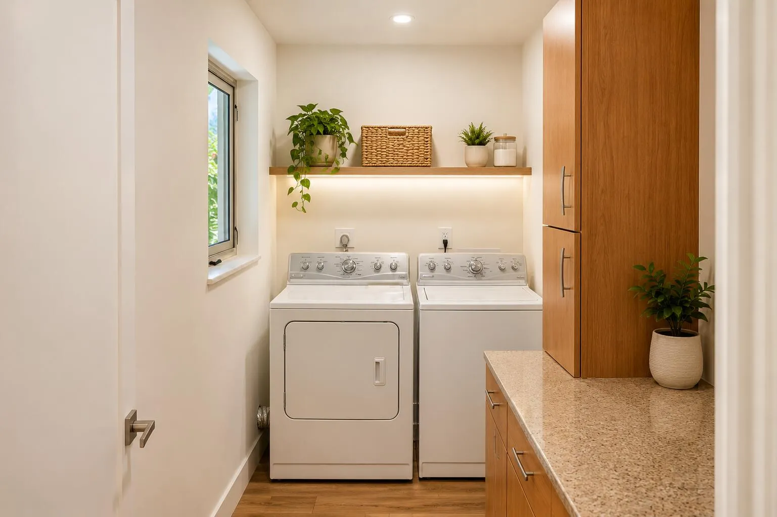 Laundry room staged.