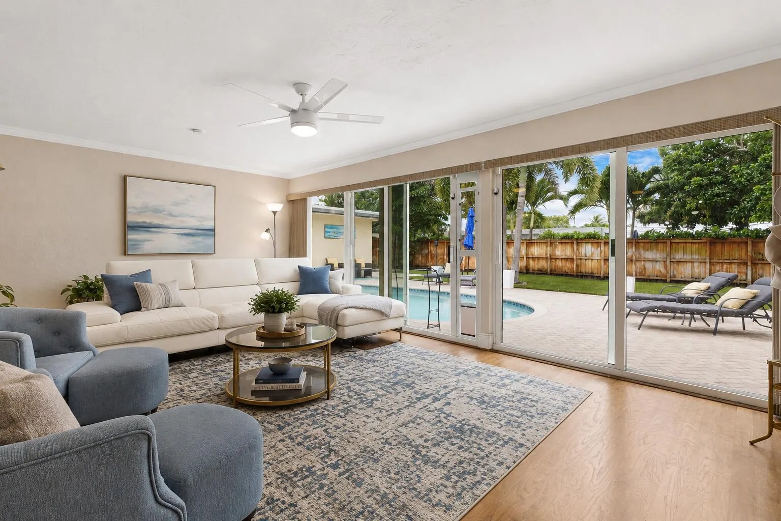 Virtually Staged Family Room