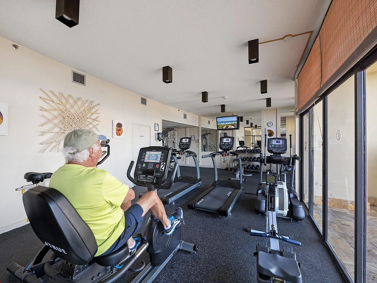 Fitness room with access from the pool deck (right off the patio)