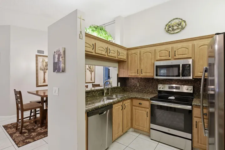Updated kitchen with pass through to dining room