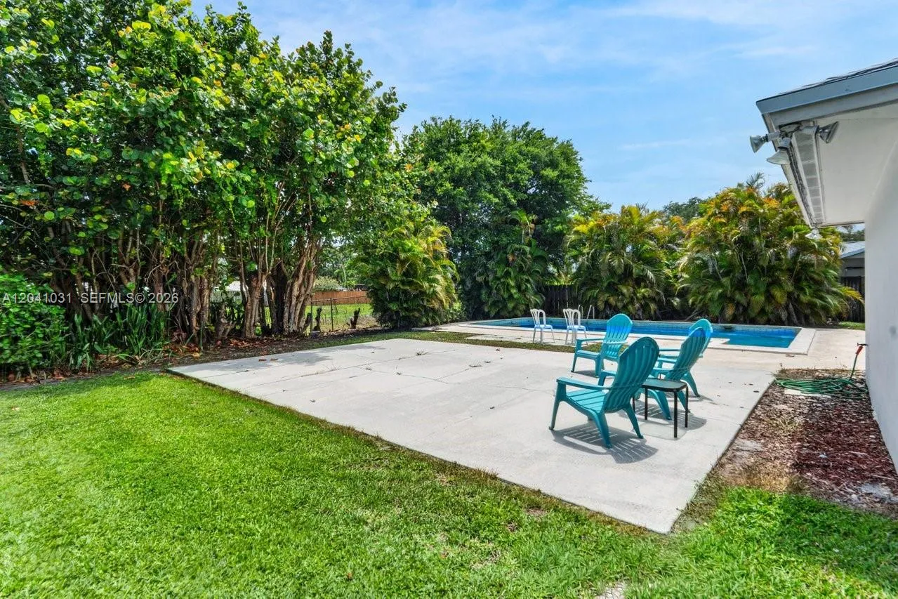 RV or boat storage pad in large gated backyard