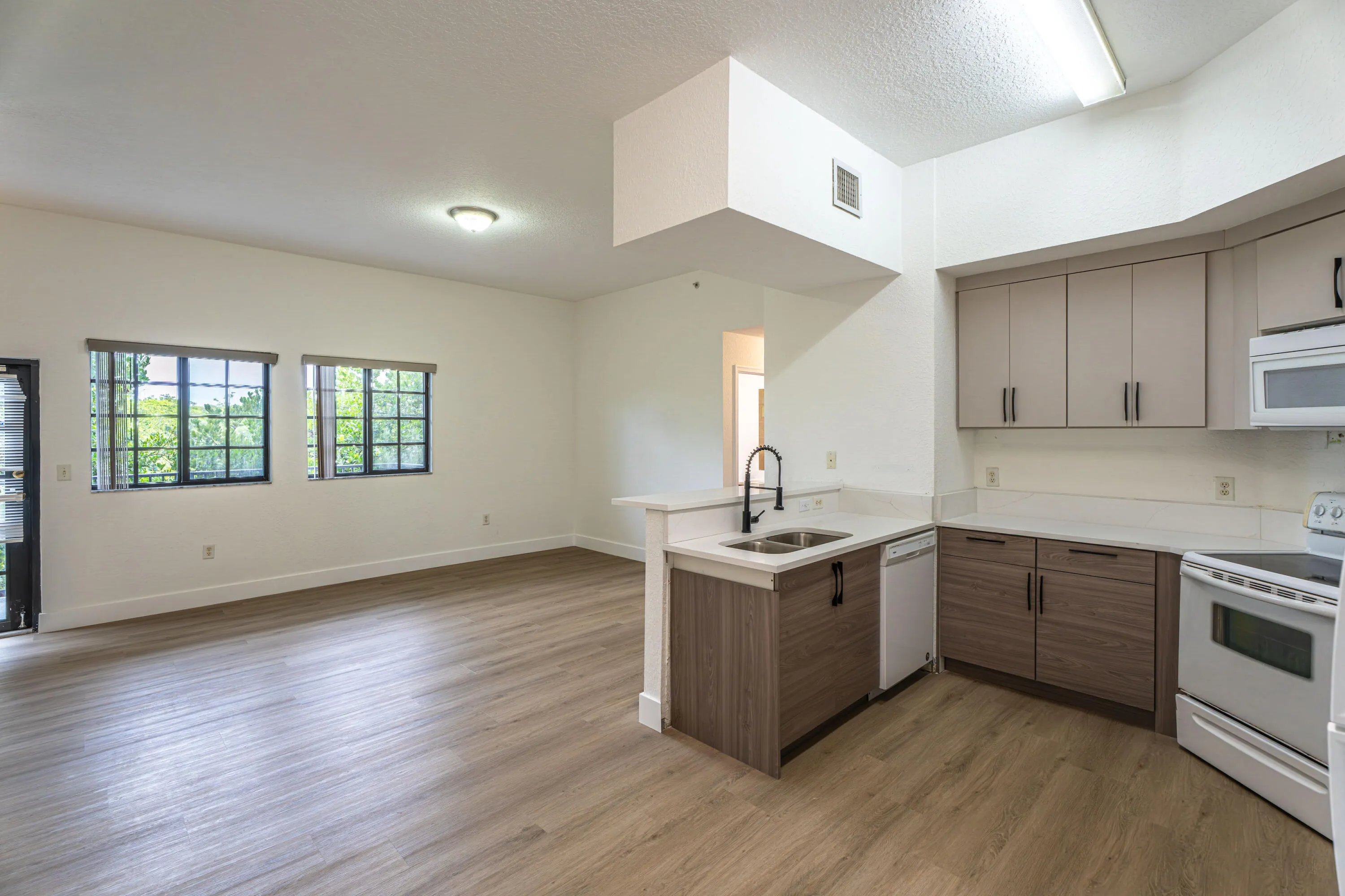 corner unit, plenty of natural light