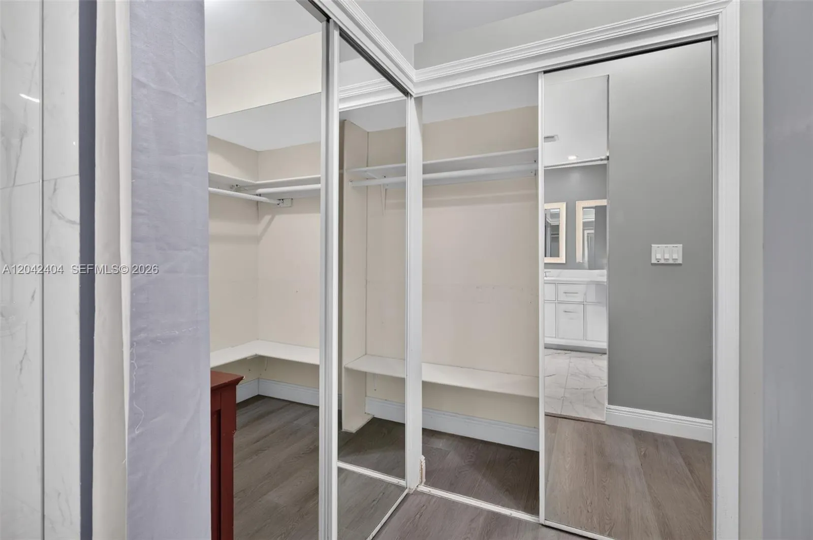 Primary closets.