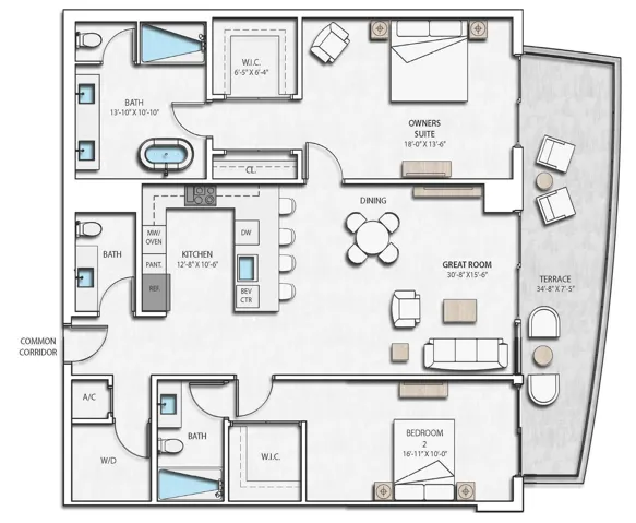 A.06 Floorplan; 1800 SF TOTAL