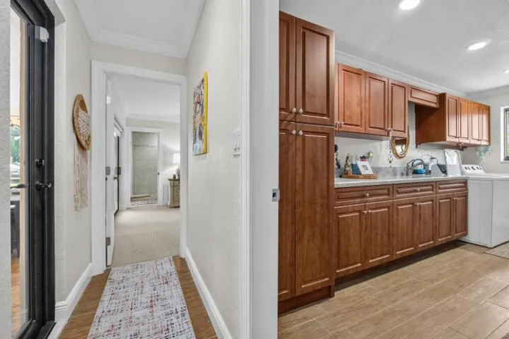hallway and laundry room