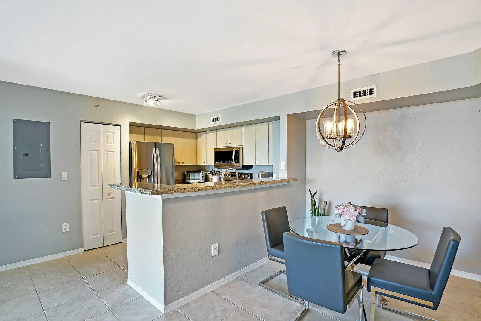Kitchen and dining area