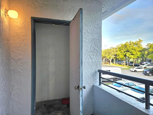 YOUR OUTDOOR STORAGE CLOSET OFF OF YOUR PRIVATE BALCONY