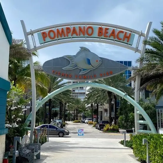 Pompano Beach pier fish sign
