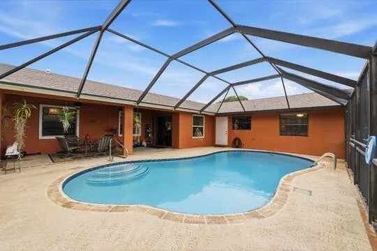 Large screened pool