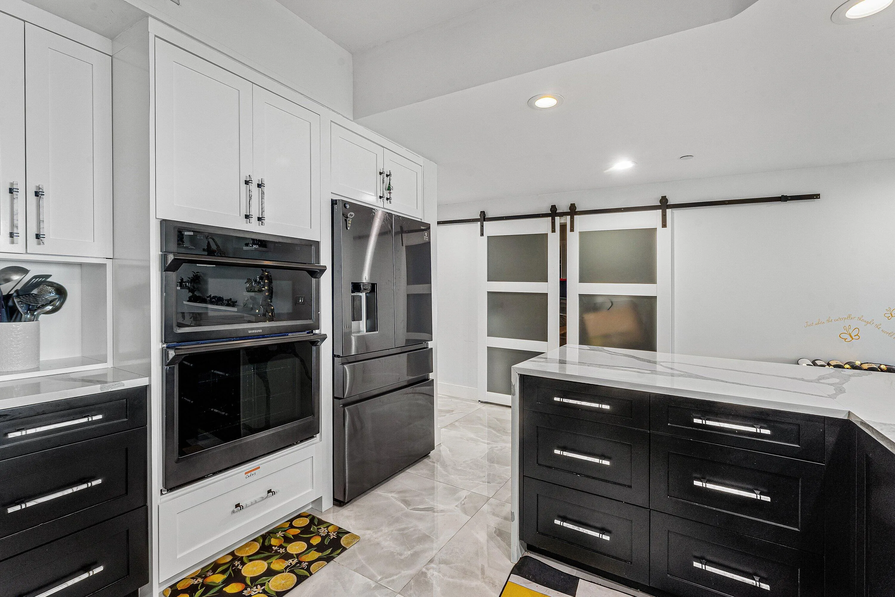 kitchen off of the adjacent den