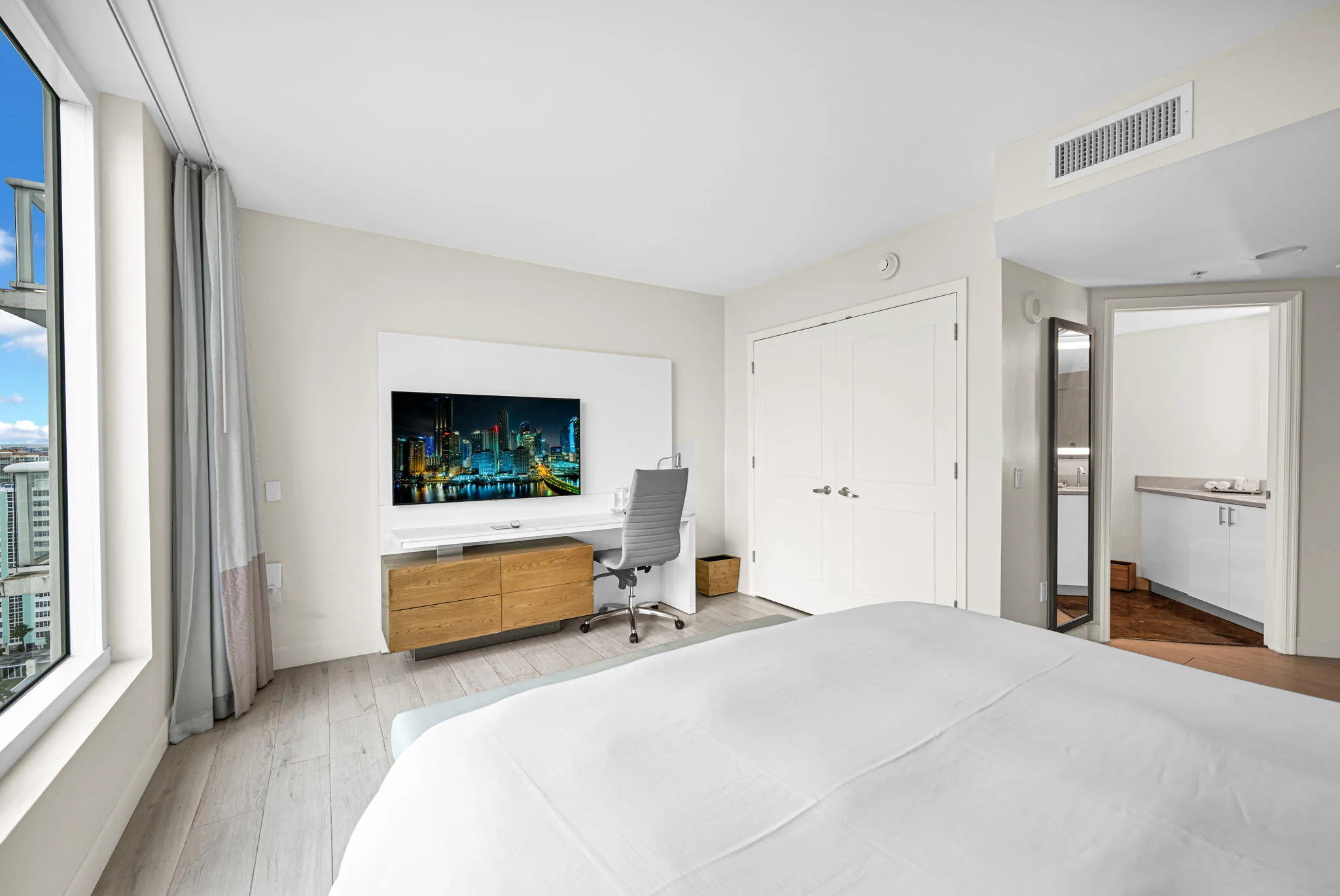 A Unit 2nd Bedroom with King Bed