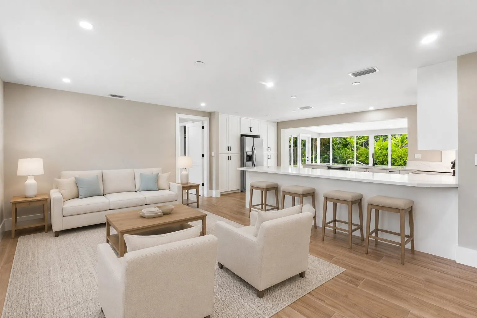 Living room virtually staged