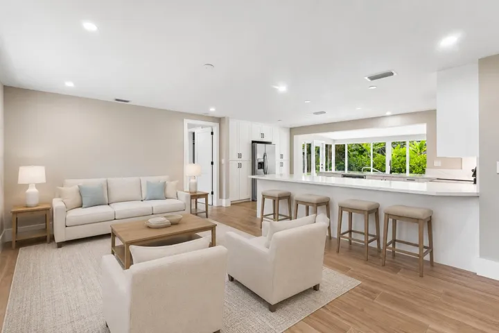 Living room virtually staged
