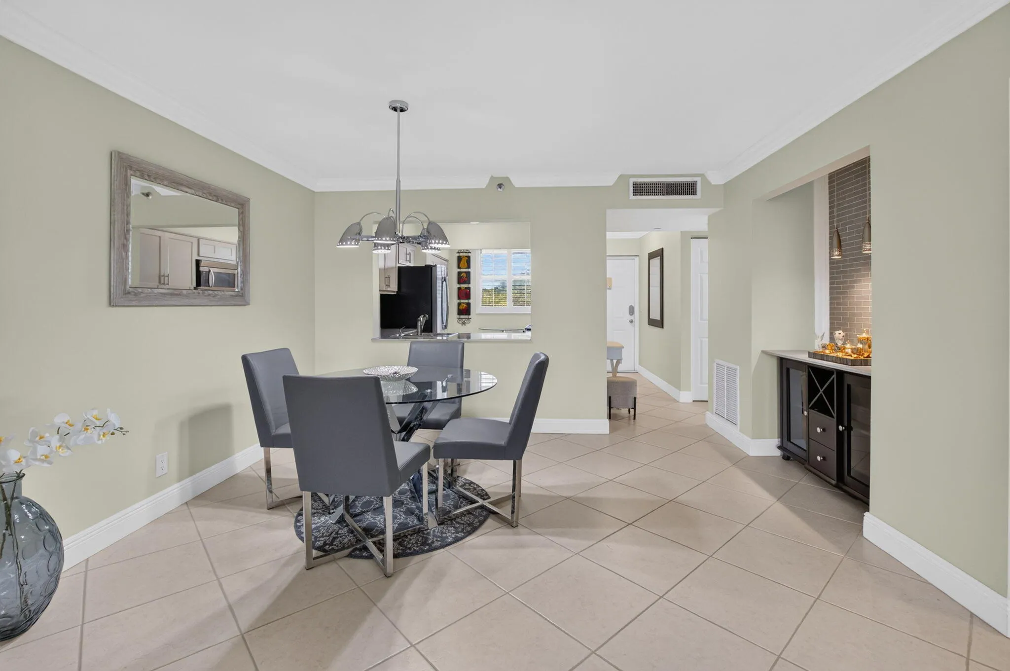 Dining Area with Nice Fixture