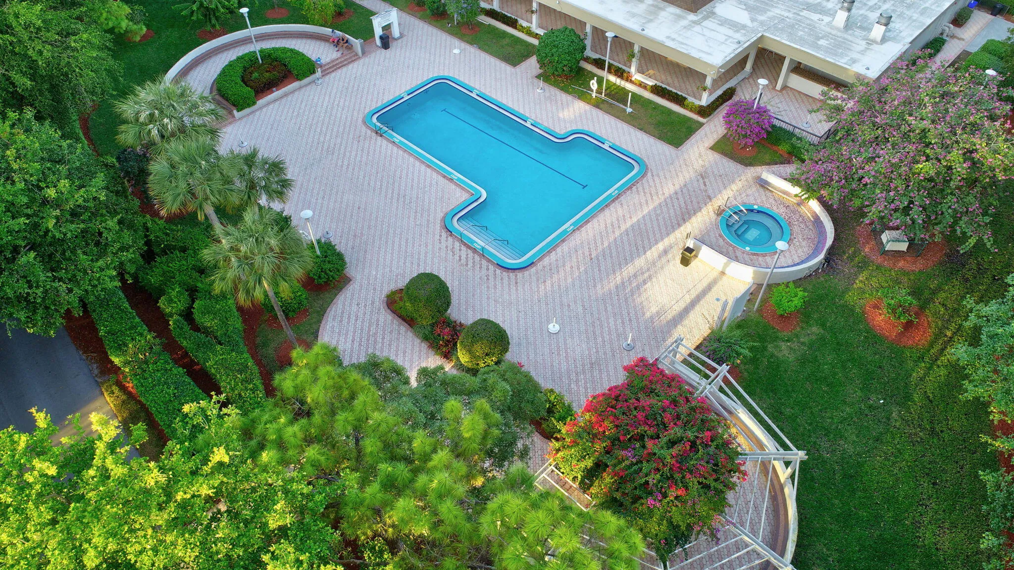 Aerial of Pool & Hot Tub