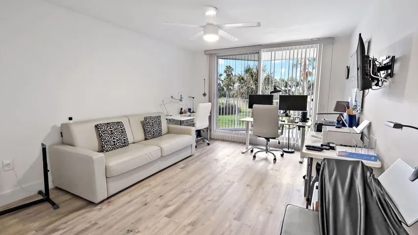 Master bedroom, currently being used as a home office.