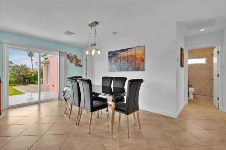 Dining space open to kitchen and living room