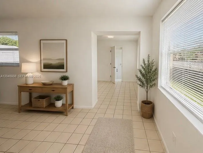 living area entry to kitchen