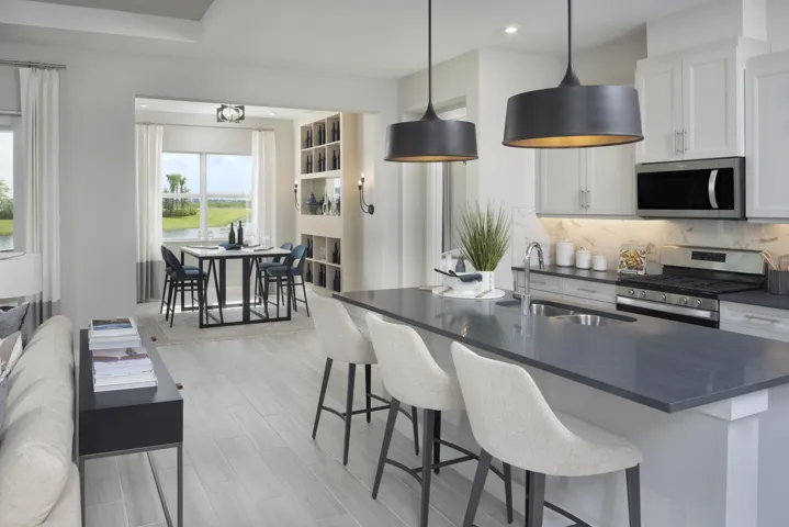 Stock photos represent builder's floorplan