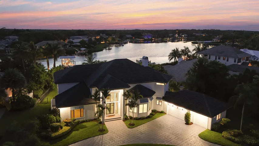 Aerial Home to River Views