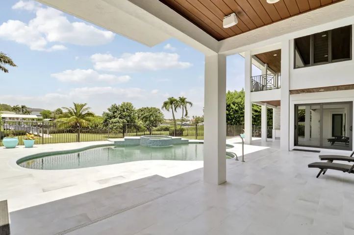 Pool to Yard and Water Views