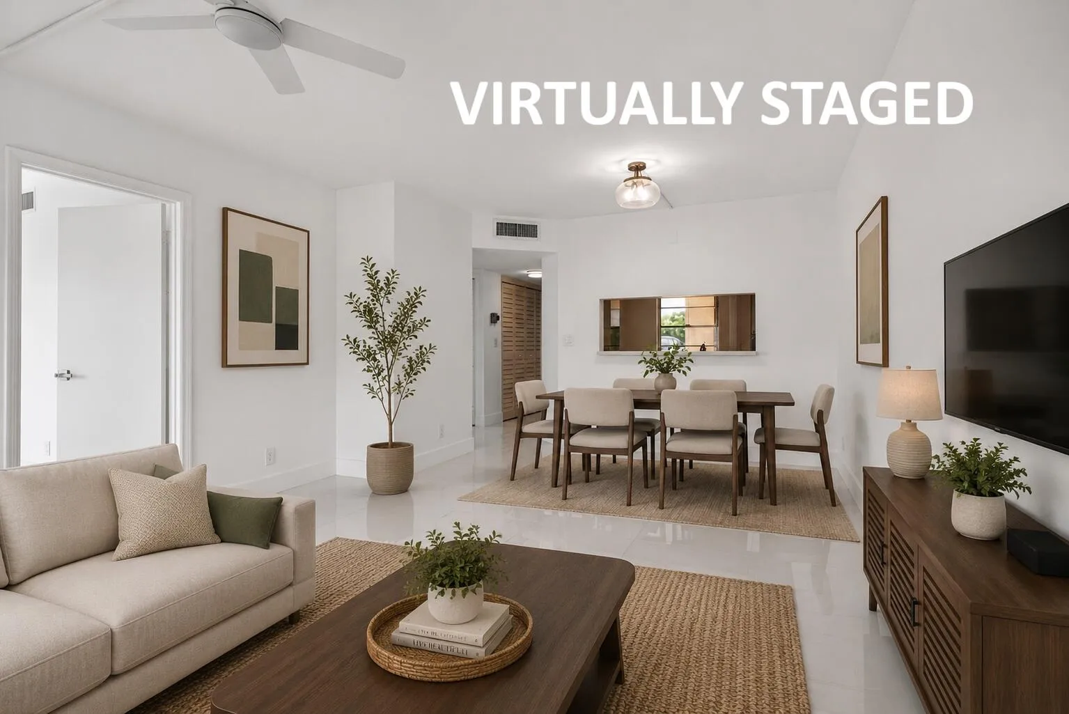 Living virtually staged labeled