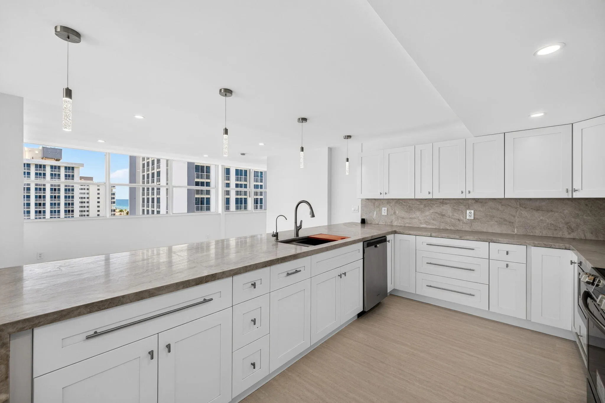 Kitchen with living/dining area