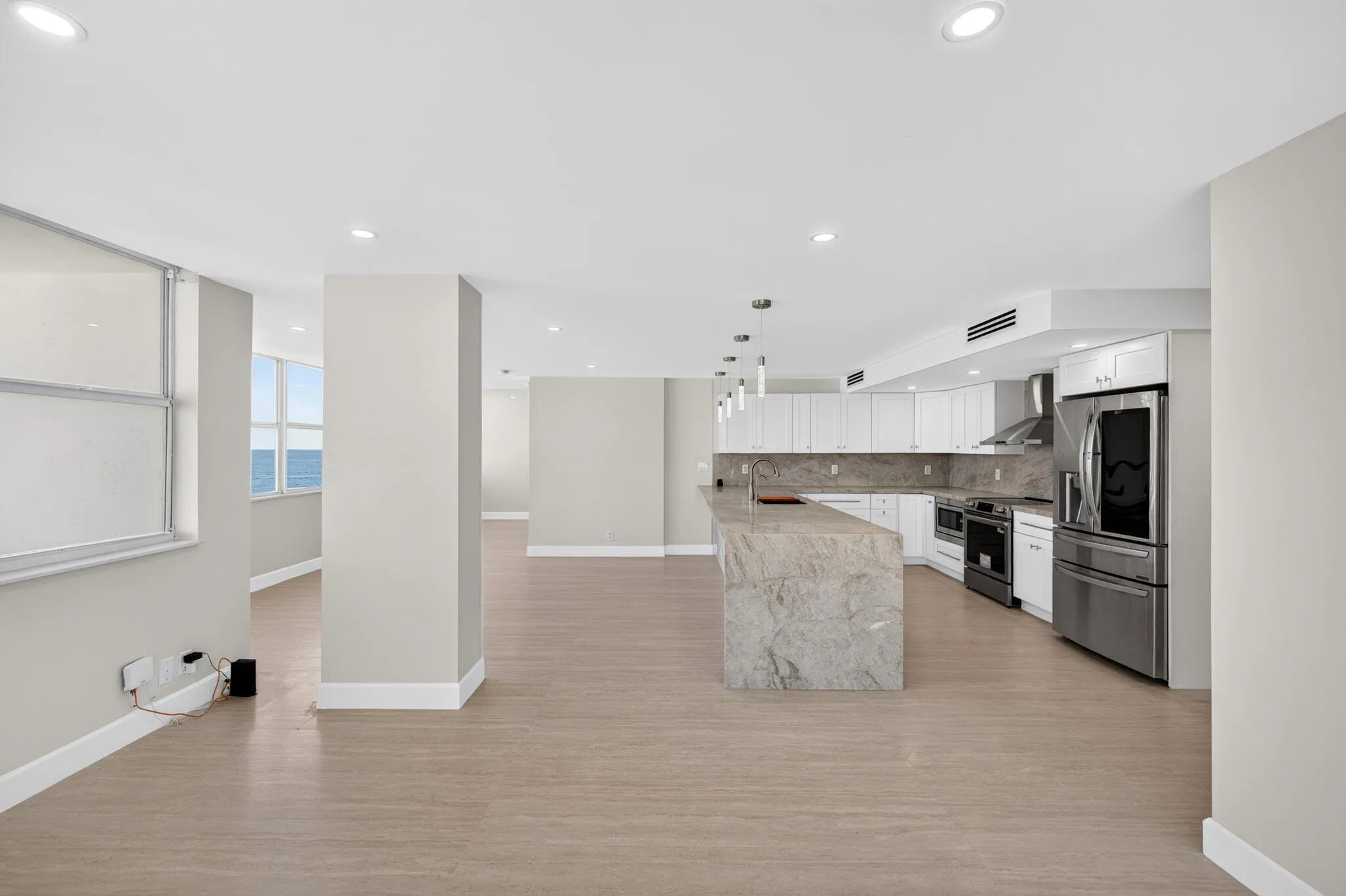 Living and dining areas