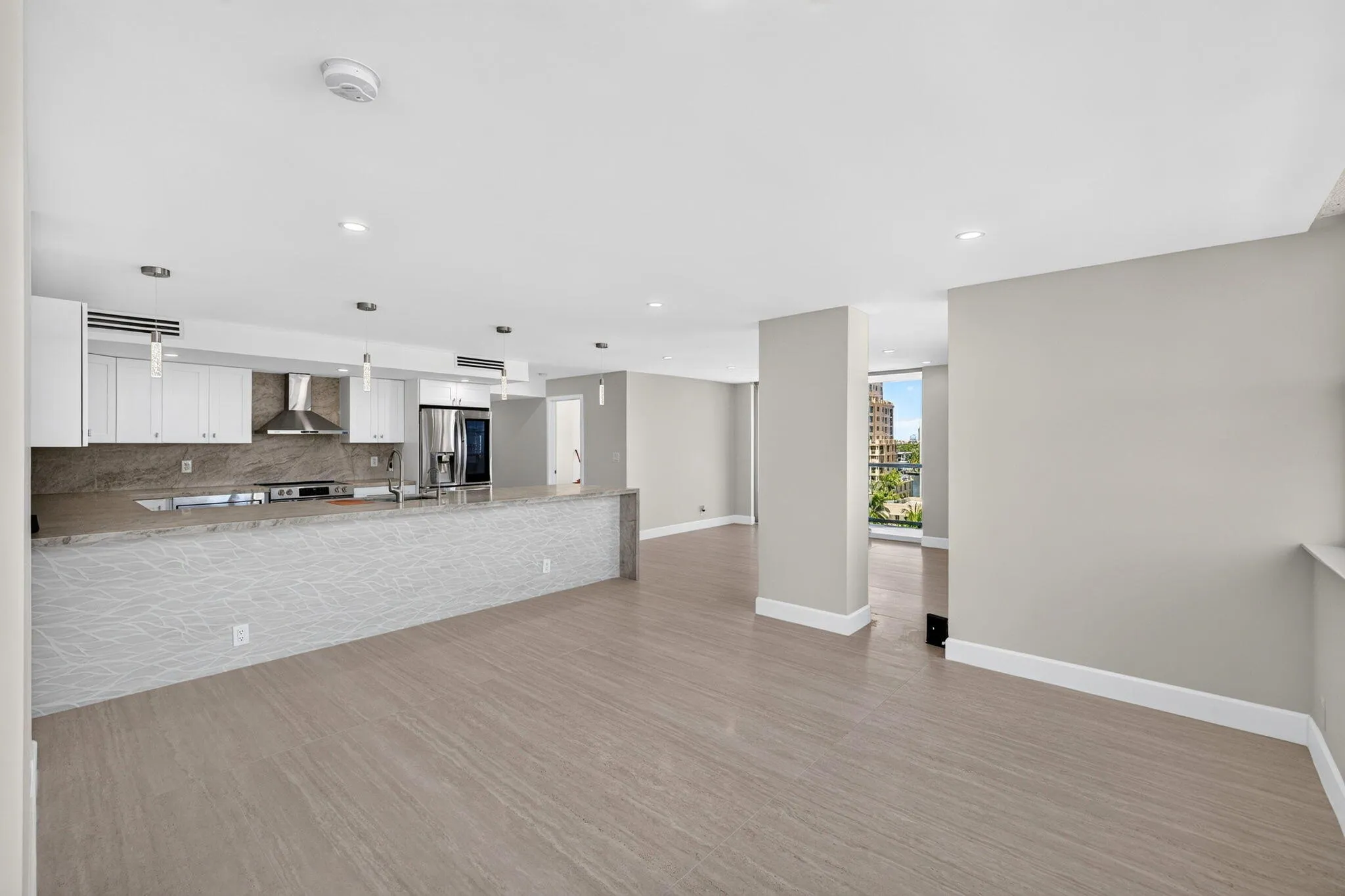 Living and dining areas