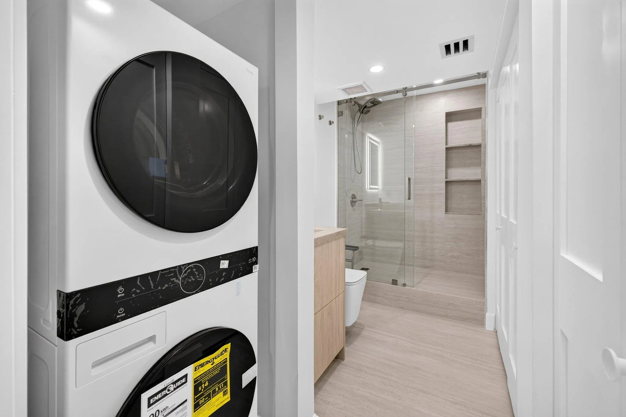 Guest bath with laundry
