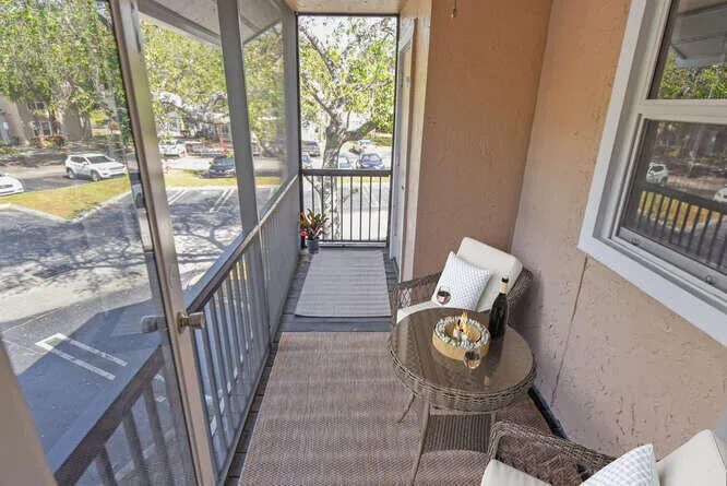 balcony with storage