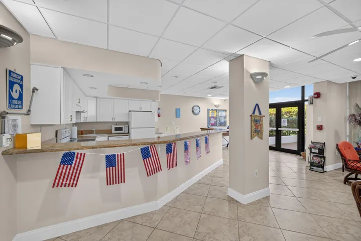 Community room with kitchen