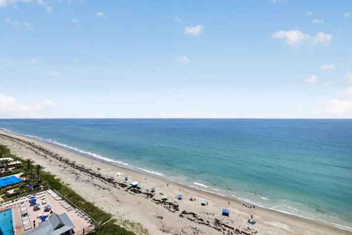 View of ocean from condo balcony