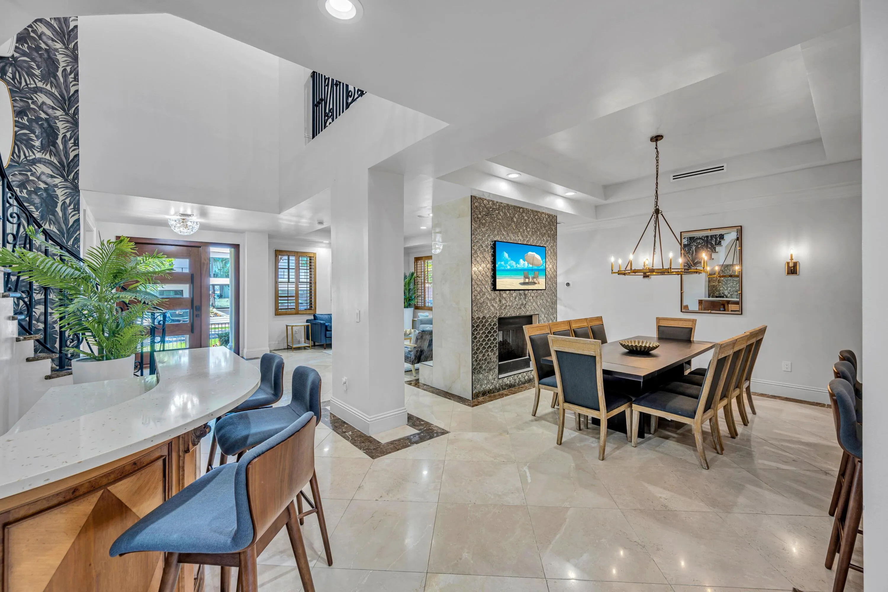 Wet bar area.