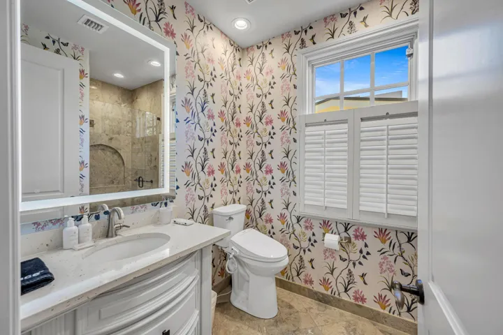 Full bathroom for downstairs 4th bedroom.