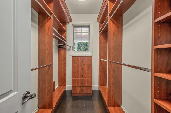 His and her closets.