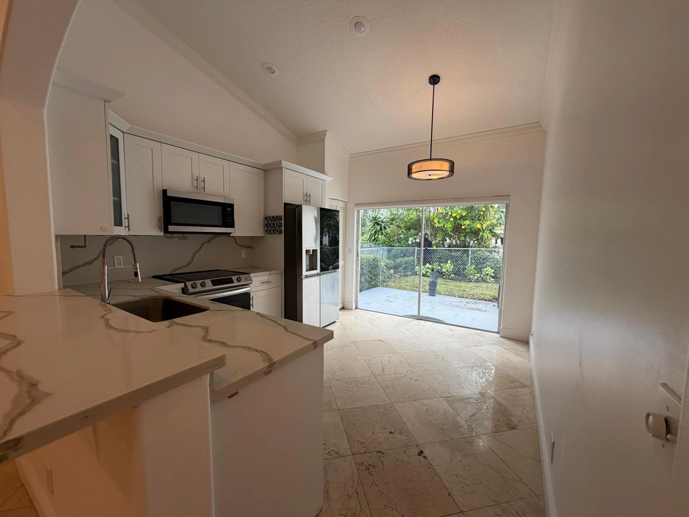 Kitchen and Backyard