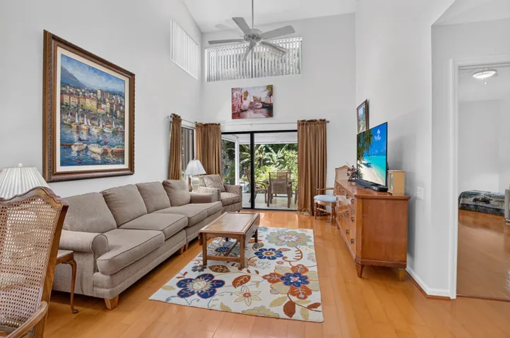 LIVING ROOM WITH SOARING CEILINGS