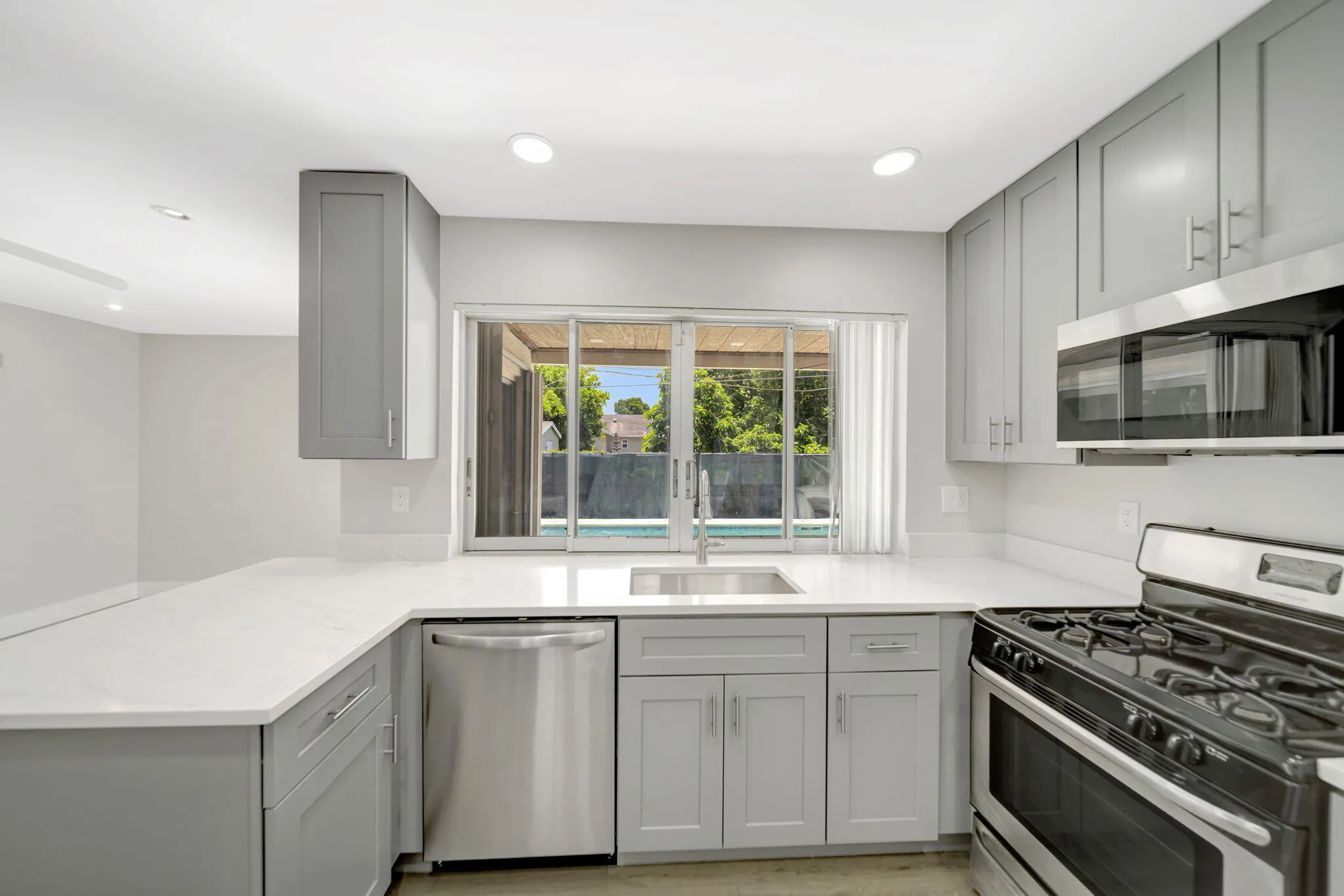 Kitchen view to pool