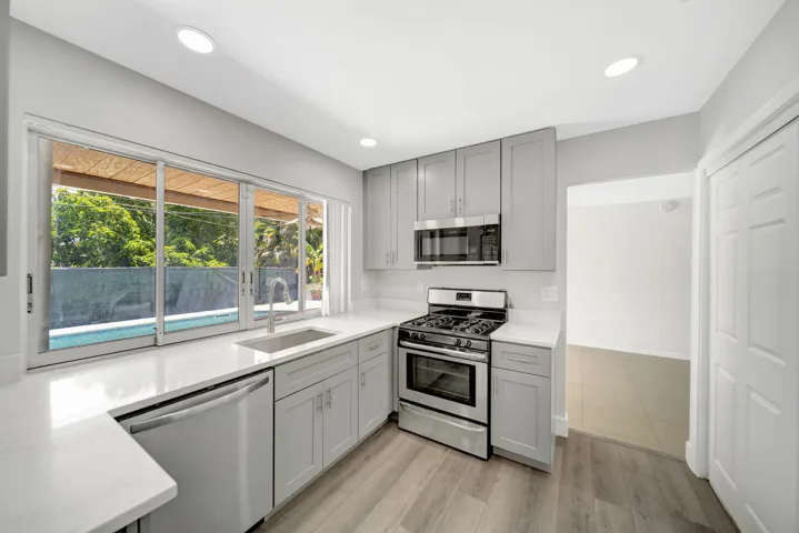 Kitchen view from dining/den