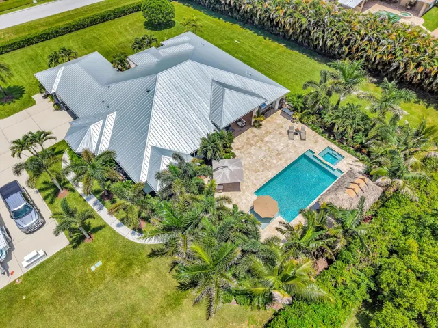 Aerial of backyard from angle