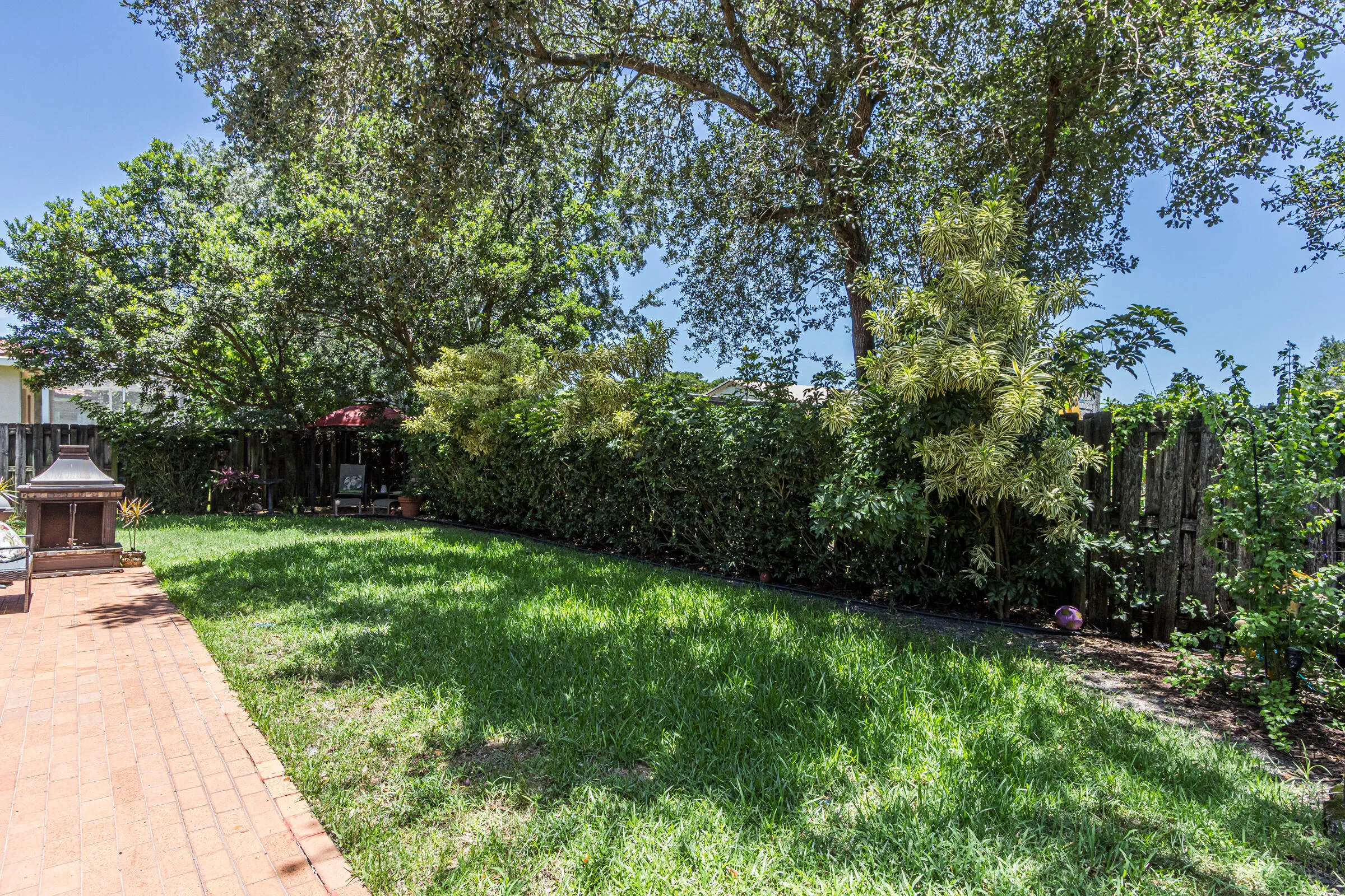 large fenced backyard