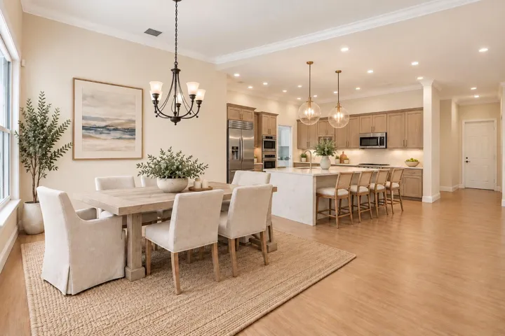 AI new open concept. Virtually staged.