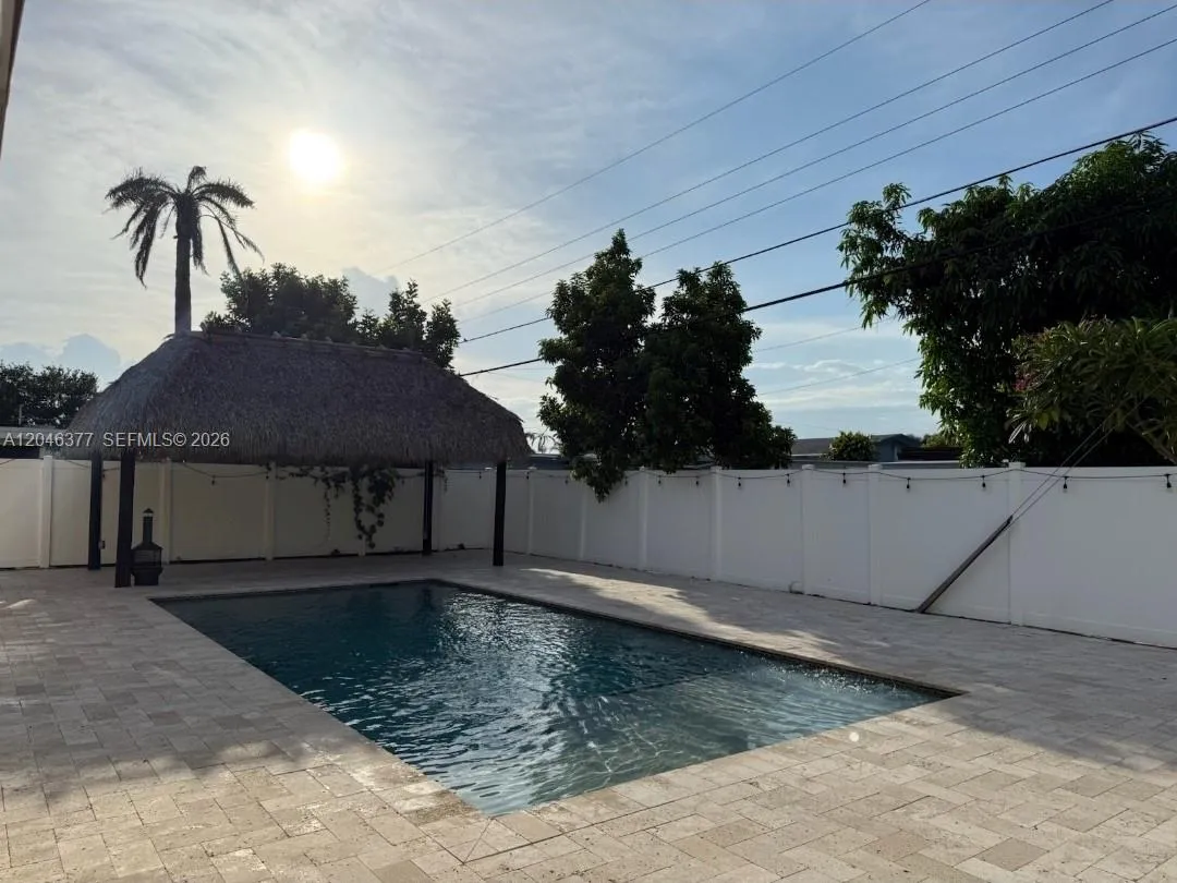 Tiki Hut with large screened TV