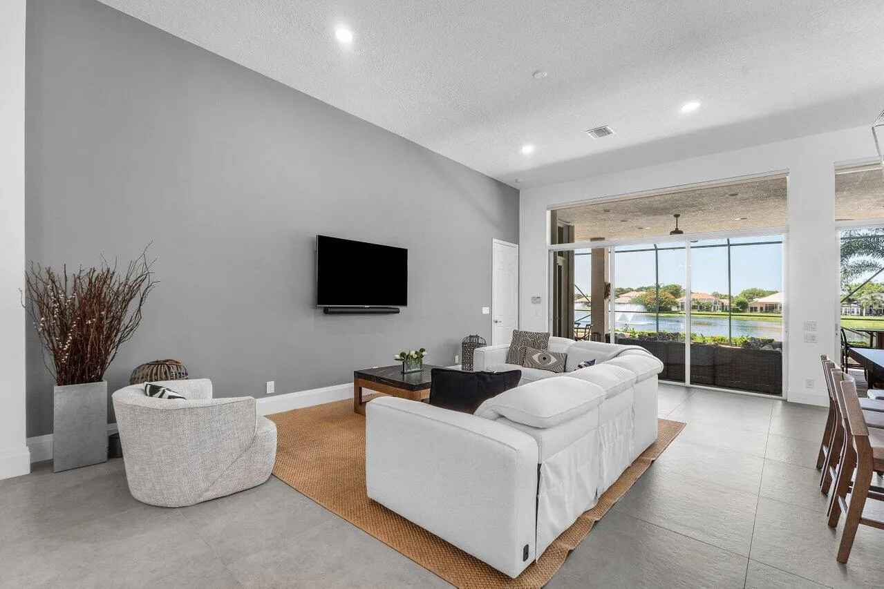 Spacious Living Room with Water Views
